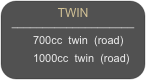 TWIN
____________________
700cc  twin  (road)    
1000cc  twin  (road)